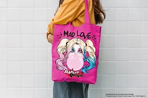 Сумка-шоппер Харли Квинн (розовая) (38х43, длина ручек 58 см)
