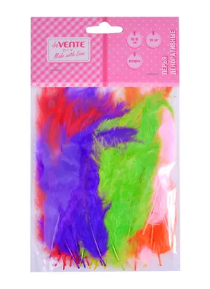 Перья декоративные deVENTE Пестрый микс (50шт.) (10-15 см.) (3+) (deVente) (упаковка) 2858851