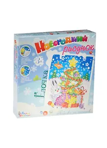Аппликация из пайеток Новогодний рисунок Елочка (01674) (3+) (коробка)