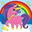 Картина по номерам .Милый единорог и радуга, 15*15 см. — 2823288 — 1