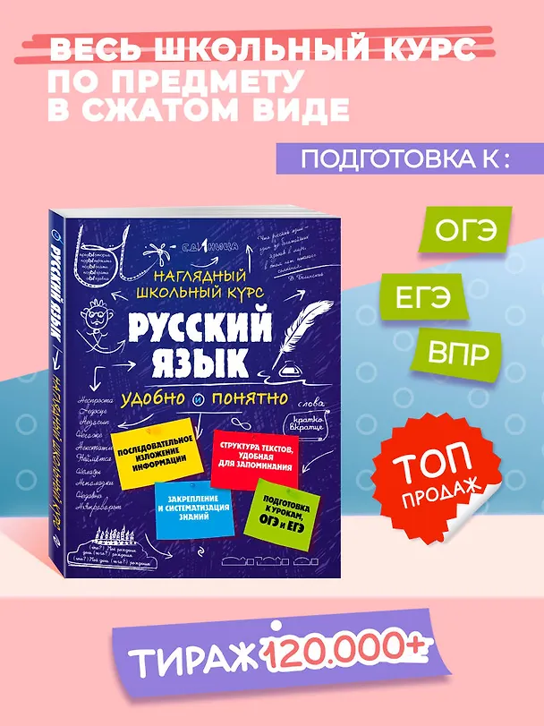 Книга Подготовка к урокам, ОГЭ и ЕГЭ. Русский язык. Наглядный школьный курс (Елена Железнова, Светлана Колчина) — 1