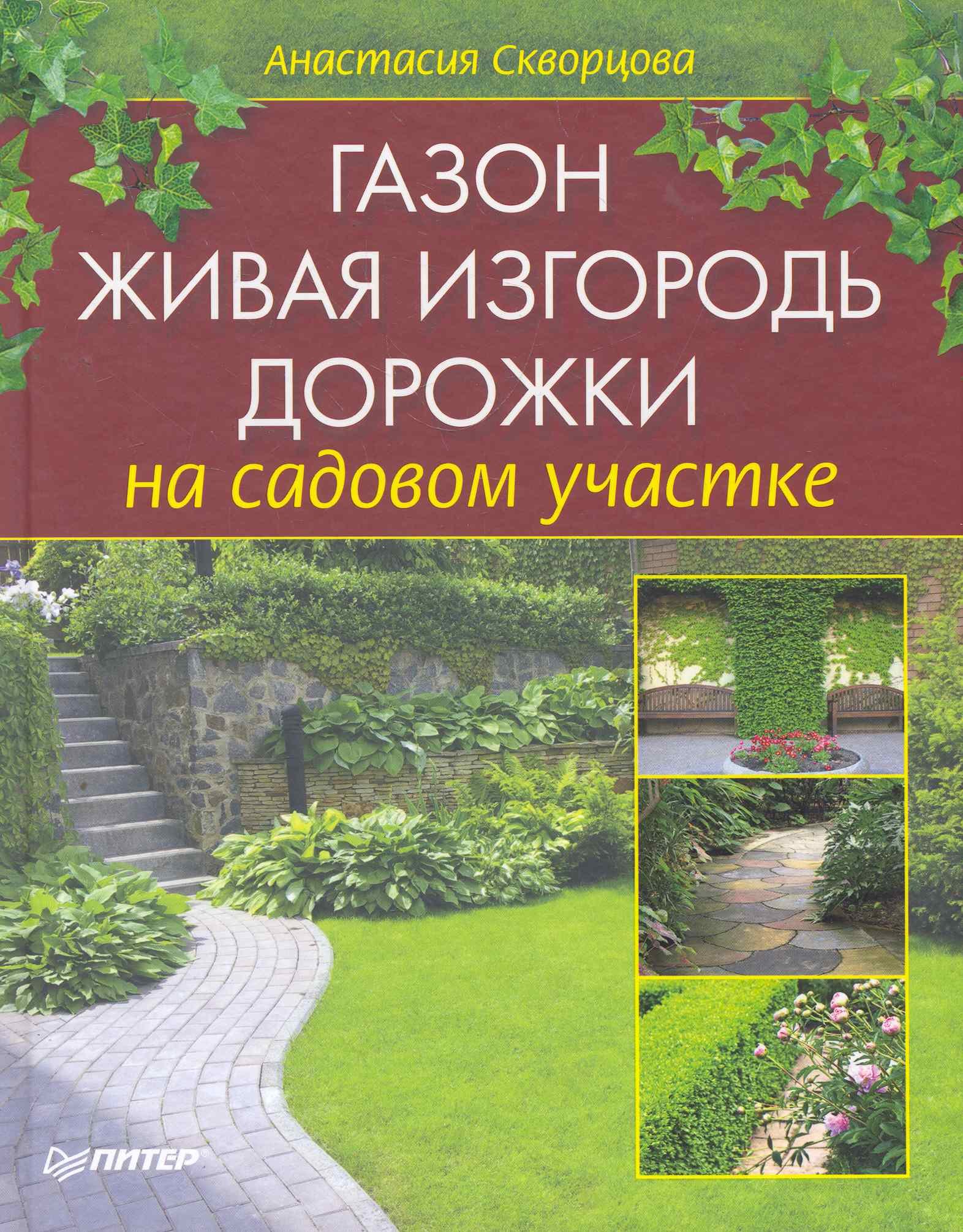

Газон, живая изгородь, дорожки на садовом участке.