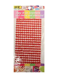 Стразы полужемчужины на подвесе с напылением, 260 шт, 6 мм, красные