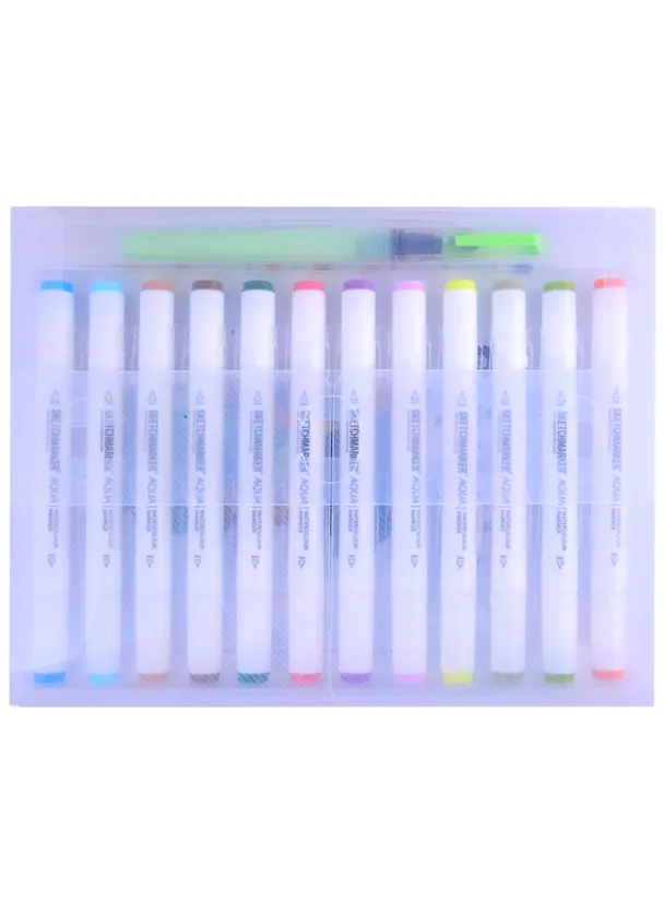 Маркеры акварельные 12цв Aqua Pro Garden, к/к, Sketchmarker 262595 — 2