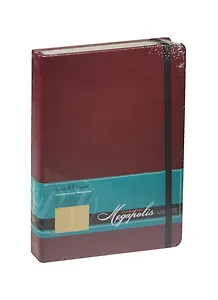 Ежедневник недат. А5 160л "MEGAPOLIS VELVET" бордовый, на резинке, иск.кожа, тонир.блок, карман, ляссе, Bruno Visconti