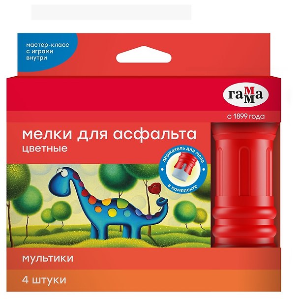 Мелки цветные 06цв "Гамма", круглые, к/к 3033122 — 1