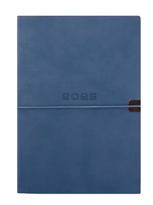 Ежедневник дат. 2025г. А5 176л "Тиволи глосс" серо-голубой, кожзам, мягк. переплет, застёжка-резинка, блинт.тиснение, офсет,ляссе 3061530