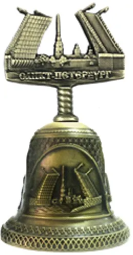 Колокольчик с фигуркой  "Мосты" цвет бронза 2955973 — 1