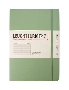 Книга для записей A5 125л лин. "Classic" тв.обл., шалфей, Leuchtturm1917