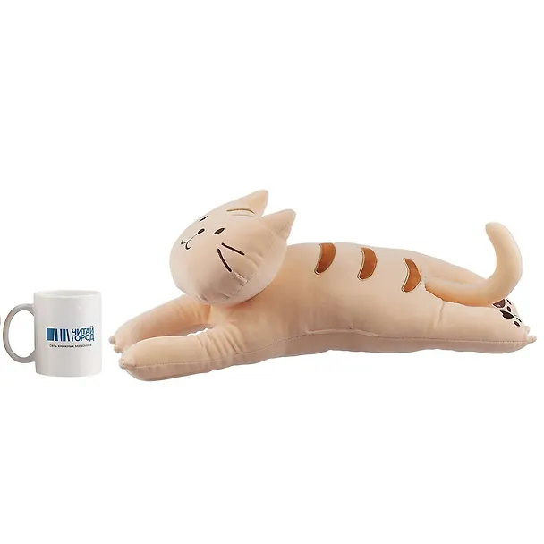 Мягкая игрушка Кот бежевый в полосочку на животе (60 см) 2640249 — 4