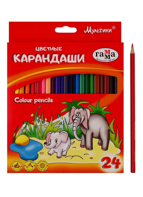 Карандаши цветные Гамма, "Мультики", 24 цвета 251173 — 3