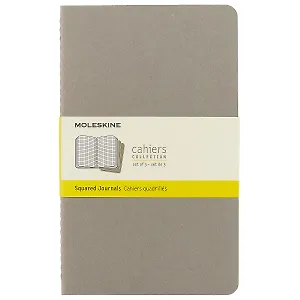 Набор книг для записей Moleskin Cahier Journal Large, 3 штуки, клетка, мягкая обложка, 40 листов, А5