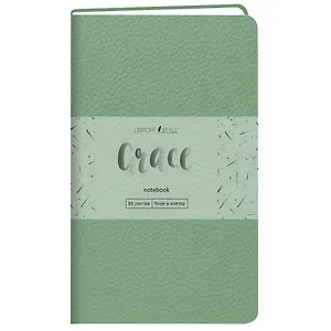 Записная книжка А6- 80л кл. "Grace. Мятный", иск.кожа,интегр.обл., скругл.углы, ляссе
