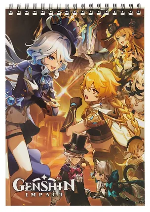 Геншин. Творческий блокнот cо стикерами A5. Хохочущий Лени 3063074