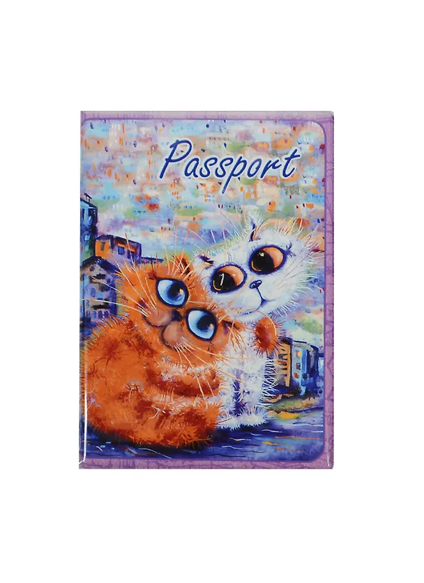 Обложка для паспорта Cats in the City (Обнимушки) 2461218 — 1