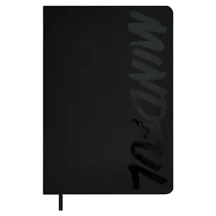 Ежедневник недат. А5 160л "Софт-тач" черный, кожзам, тв.переплет, декор УФ лак, офсет, ляссе 3055027