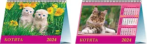 Календарь 2024г 200*140 "Котята" настольный, домик