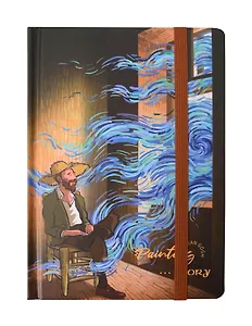 Книга для записей А5 112л "Painting story" тверд.обл., резинка, ассорти