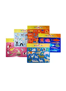 Трафарет пластиковый в пакете с хедером, 26.5*18.5 см, 1.3 мм, 5 видов (11-24156-3019)