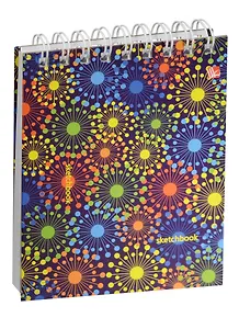 Скетчбук A6 80л "Яркие вспышки" белый офсет, нелинованн., 100г/м2, тв.обложка, широкая евроспираль, Listoff