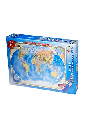 Мир политический (1:60 млн) (45192) (360 дет) (345х500) (коробка) 2392660
