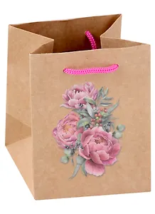 Пакет А6 12*16*6 "Букет крафт, женск.