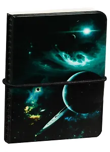 Визитница Космос Планеты на зеленом фоне (В2016-015)