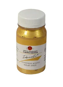 Краска акриловая "Деколор" золото солнечное,100мл,банка, Таир