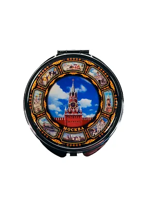 Зеркало металл коллаж "8" D7 плоское "Москва. Спасская башня Кремля."цвет серебро (312CHE-K8-21-1) 2388438