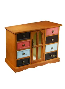 Шкатулка для ювелирных украшений Шкафчик цветной (36х13х26) (186-129)