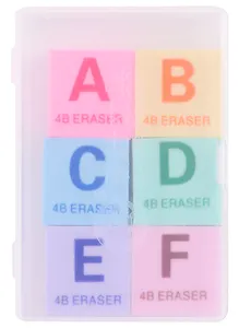 Набор ластиков (6шт) в "Алфавит", ПВХ бокс