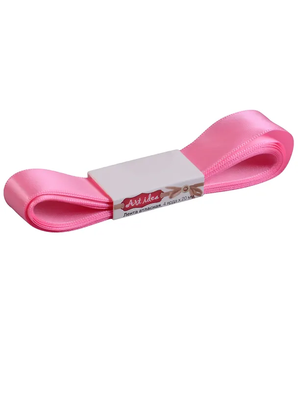 Лента атласная 2см*4 ярда, 155- geranium pink 2630611 — 1