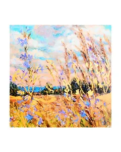 Холст с красками по номерам с поталью "Полевые цветы", 40 х 40 см