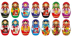 Сувенир, АКМ, Магнит, "Матрешка", F03, в ассортименте