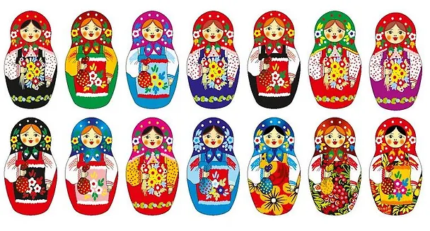 Сувенир, АКМ, Магнит, "Матрешка", F03, в ассортименте 307065 — 1