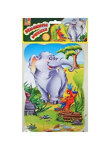 Пазлы на магните Слон и попугай (VT3205-12) (3+) (упаковка)