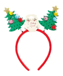 Ободок новогодний Елочки с шариками (текстиль) (12-06141-P12)