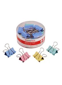 Зажимы для бумаг GoodMark, 32 мм, 24 штуки, цветные