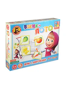 НИ Игра с липучками Вжик-ЛОТО (VT2305-01) (16 липучек) (Маша и Медведь) (2-6л.) (коробка)