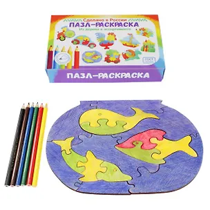 Игрушка, Развивающая игрушка: Пазл-раскраска Аквариум IG0107 332854