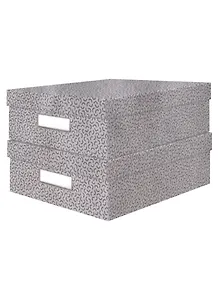 Короб M "BASIC" 10*26*35см, кашированный трехслойный гофро картон. Набор 2 шт.