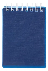 Блокнот А7 80л кл. "CANVAS" синий, пласт.обл, спираль