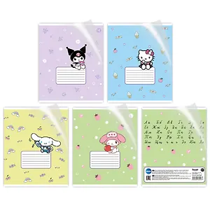 Тетрадь 12 листов, линейка, "HK and Friends", в ассортименте