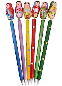 Ручка "Матрешка с горошком", в ассортименте