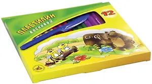 Пластилин 12 цветов 147г "Пчелка" восковой, Гамма
