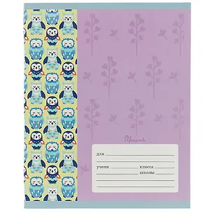 Тетрадь в клетку Unnika, "Совиные орнаменты", 18 листов, в ассортименте 250968