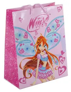 Пакет подарочный бумажный А4 26*32,4*12,7см, глиттер, WINX