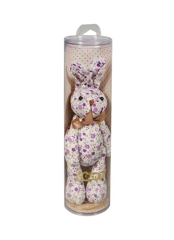 Игрушка мягкая в тубусе Заяц лаванда (21х7х5 см) (A178) 2447699 — 1