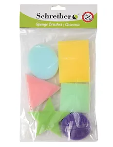 Набор для детского творчества, Набор спонжей художественных поролоновых ГЕОМЕТРИЧЕСКИЕ ФИГУРЫ 6шт., 13*19см