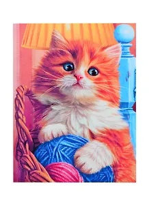 Алмазная мозаика квадратная 17x22 (класс.) с подр.,с полн.зап. (24 цв.) Котенок с клубками (Арт. F1-004)